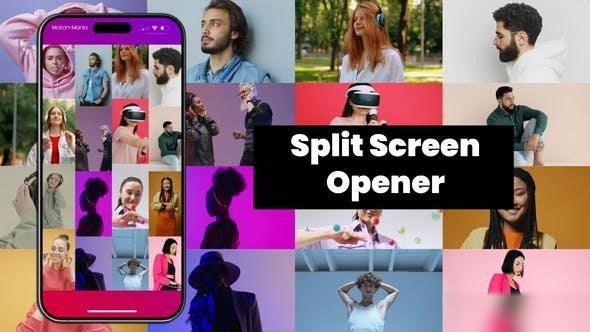Videohive Rhythmic Split Screen Slideshow Openers template preview