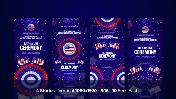 Videohive 4th of July USA Independence Day Celebration Stories Openers template preview