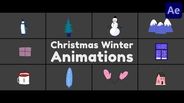 Videohive Christmas Winter Animations for After Effects 55708348 Elements template preview