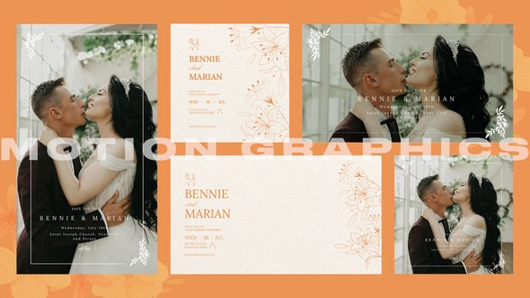 Best Day Wedding Invitation | Mogrt Premiere Pro template preview