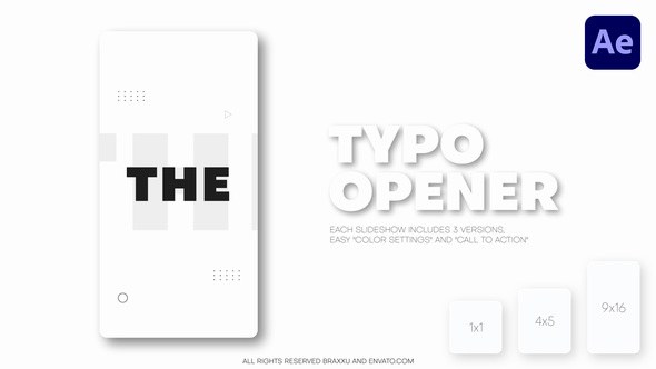 Videohive Vertical Typography Slideshow - Reels, Post, Shorts Openers template preview
