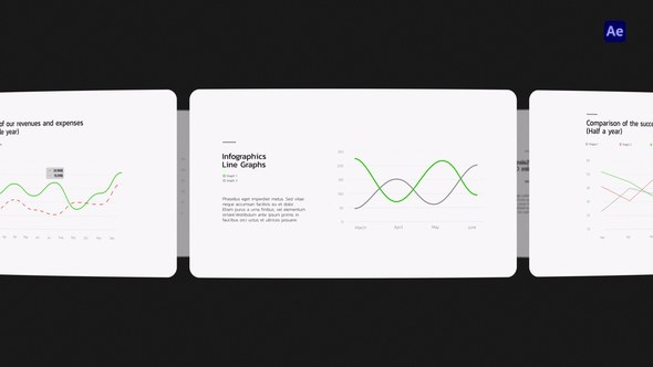 Videohive Minimalistic Line Graphics Infographics template preview