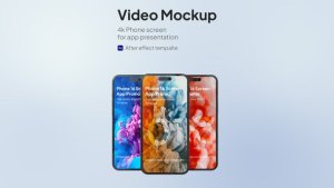 Videohive Phone 16 Screen Video Mockup - App Promotion Product Promo template preview