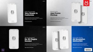 Videohive App Promo | Phone 15 Pro Matte White Product Promo template preview