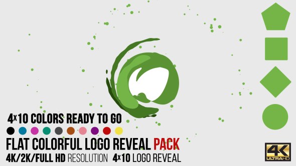 Flat Colorful Logo Reveal Pack Video Displays template preview
