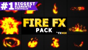Hand Drawn FIRE Elements | After Effects Video Displays template preview
