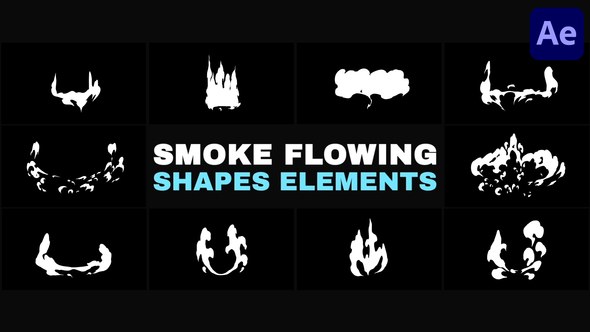 Videohive Smoke Flowing Shapes Elements | After Effects Elements template preview