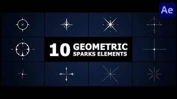 Videohive Geometric Sparks Elements | After Effects Elements template preview
