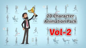 Videohive 2D character Animation Pack Vol 2 Product Promo template preview