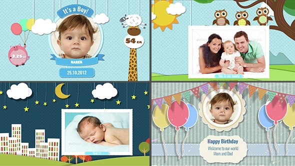 Videohive Baby Photo Album - Birthday Openers template preview