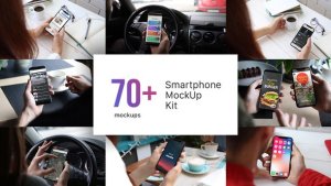 Smartphone Mockup Kit Video Displays template preview