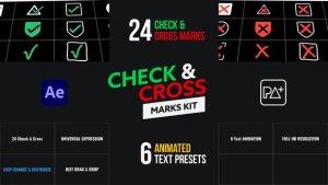 Videohive Check & Cross Marks Kit For After Effects Titles template preview
