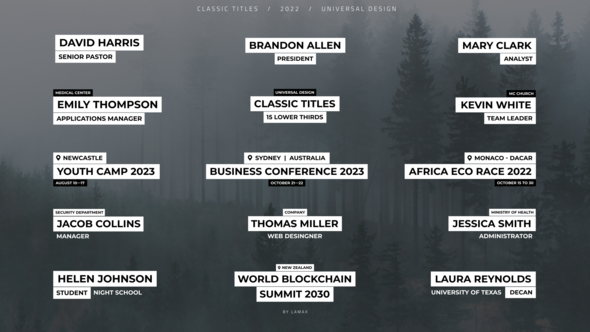 Videohive Classic Titles | Lower Third | AE Titles template preview