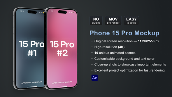 Videohive Phone 15 Pro Mockup Product Promo template preview