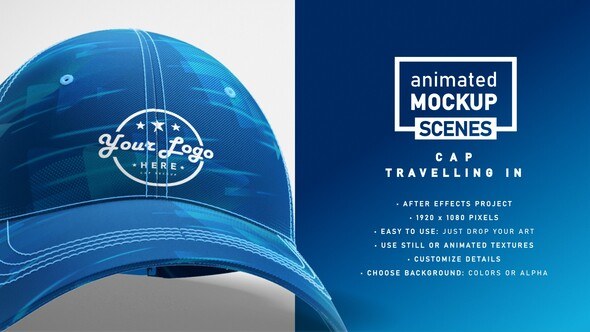 Videohive Cap Mockup Template Travelling In - Animated Mockup SCENES Product Promo template preview