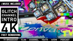 Videohive Crazy Podcast Show Intro Video Displays template preview