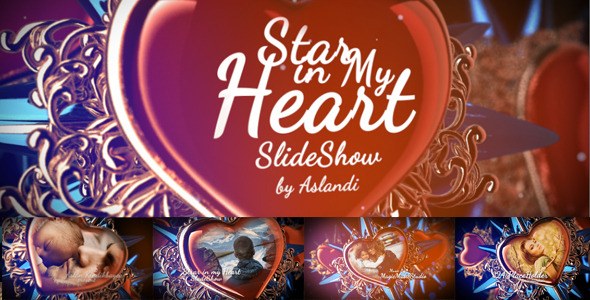 Valentine Day Star in My Heart  SlideShow Photo Gallery Video Displays template preview
