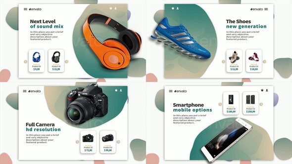 Clean Slide Product Promo Video Displays template preview