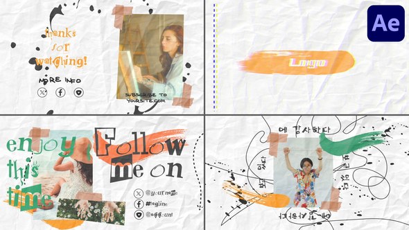 Videohive Crumpled Paper Slides for After Effects Openers template preview