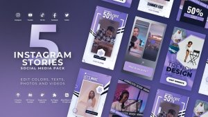 Videohive Vertical Istagram Reel Violet Product Promo template preview