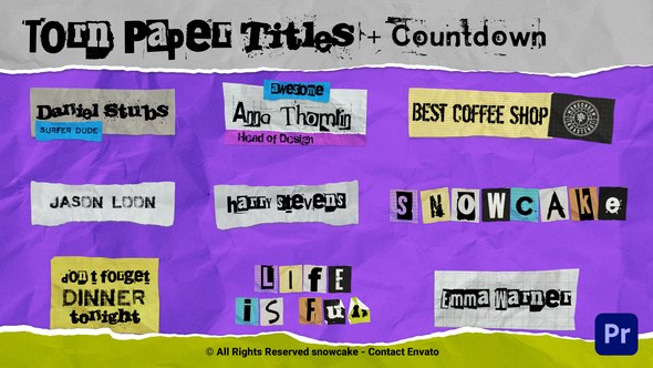 Torn Paper Titles For Premiere Pro Premiere Pro template preview
