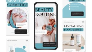 Videohive 5 Cosmetics Beauty Stories Instagram Product Promo template preview
