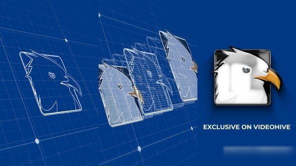 Videohive Blueprint Grid Logo Reveal 5 Logo Stings template preview