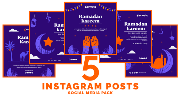 Videohive Ramadan post Pack Ramadan template preview