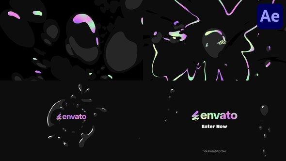 Videohive Black Liquid Oil Bubbles Logo Opener for After Effects Logo Stings template preview