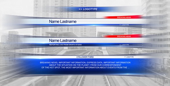 Lower Third News Video Displays template preview
