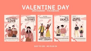 Videohive Valentine Day Celebration Instagram Stories Openers template preview