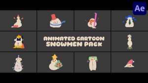 Videohive Cartoon Snowmen for After Effects Elements template preview