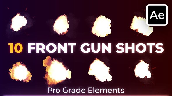 Videohive Front Gun Muzzle Flashes Elements template preview