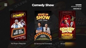 Videohive Comedy Show Instagram Reels Openers template preview