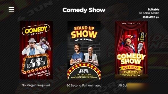 Videohive Comedy Show Instagram Reels Openers template preview