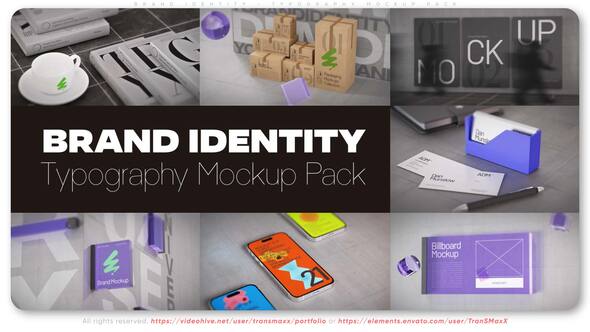 Videohive Brand Identity - Typography Mockup Pack Openers template preview
