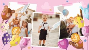 Happy Birthday 3 Video Displays template preview