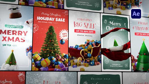 Videohive Festive Christmas Stories Openers template preview