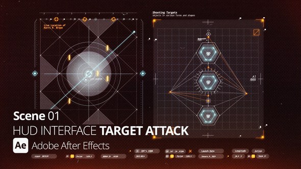 Videohive HUD Interface Target Attack Ae 01 Infographics template preview