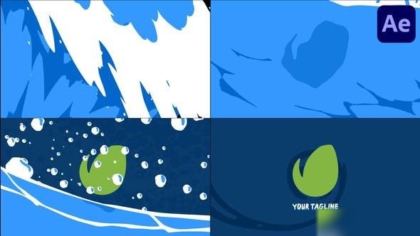 Videohive Ocean Wave Logo Opener for After Effects Logo Stings template preview
