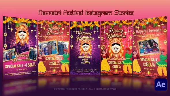 Videohive Navratri festival Instagram Stories Video Displays template preview
