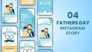 Videohive Fathers Day Instagram Stories Elements template preview
