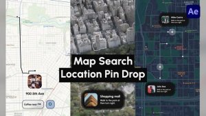 Videohive Map Search & Location Pin Drop Titles template preview