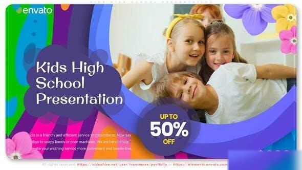 Videohive Kids High School Presentation Openers template preview
