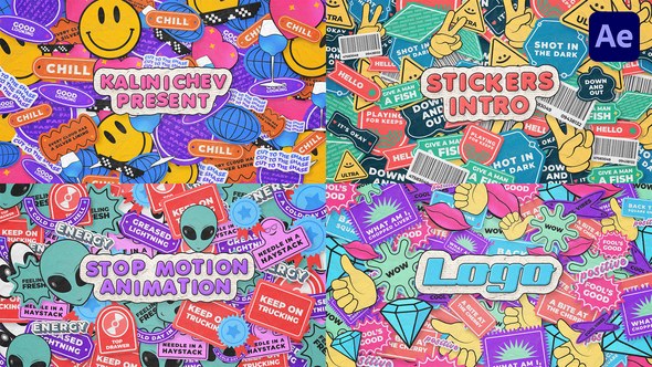Videohive Stickers Abstract Logo Intro Logo Stings template preview