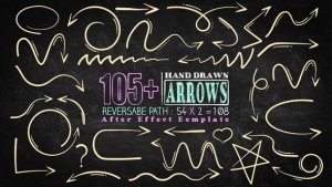 Videohive 105 Hand Drawn Arrow Pack Infographics template preview