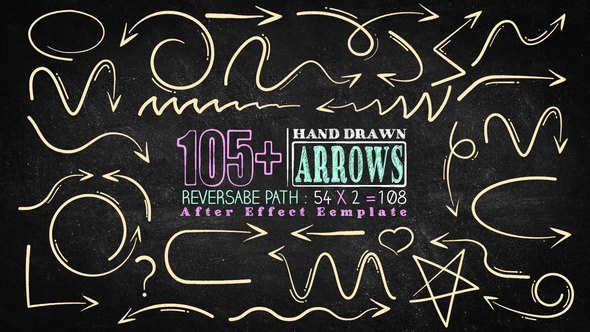 Videohive 105 Hand Drawn Arrow Pack Infographics template preview
