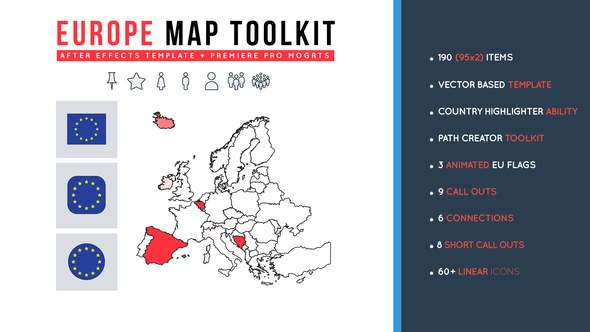 Europe Map Toolkit Video Displays template preview