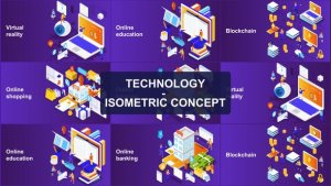 Technology - Isometric Concept Video Displays template preview