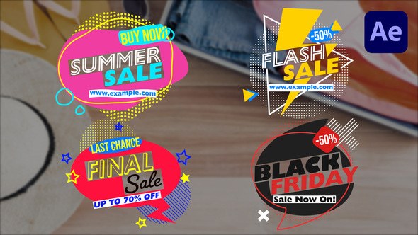 Videohive Flash Sale Price Tag Badges Titles template preview